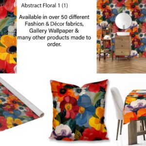 Abstract Floral Wallpaper, fabric, scatter cushions and table cloth printing