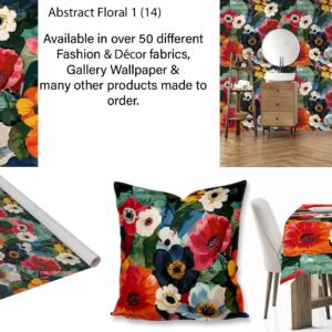 Abstract Floral Wallpaper, fabric, scatter cushions and table cloth printing