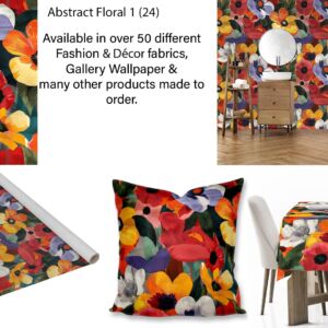 Abstract Floral Wallpaper, fabric, scatter cushions and tablecloth printing