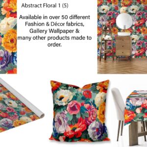 Abstract Floral Wallpaper, fabric, scatter cushions and table cloth printing