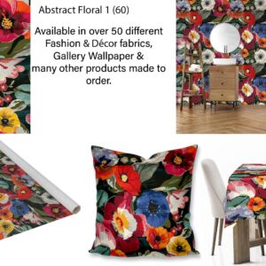 Abstract Floral Wallpaper, fabric, scatter cushions and tablecloth printing