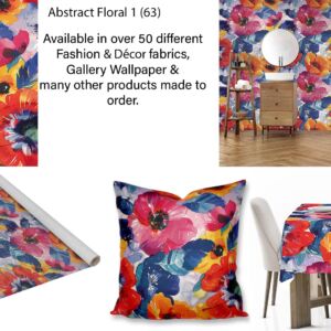 Abstract Floral Wallpaper, fabric, scatter cushions and tablecloth printing