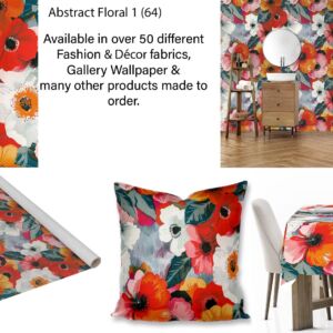 Abstract Floral Wallpaper, fabric, scatter cushions and tablecloth printing