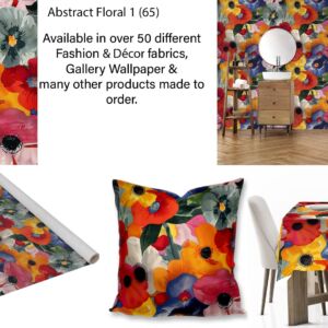 Abstract Floral Wallpaper, fabric, scatter cushions and tablecloth printing