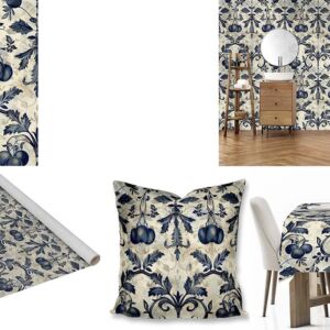 Art Nouveau Fabric, wallpaper, scatter cushions and tablecloths