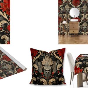 Art Nouveau Fabric, wallpaper, scatter cushions and tablecloths