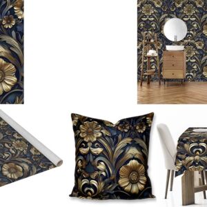 Art Nouveau Fabric, wallpaper, scatter cushions and tablecloths