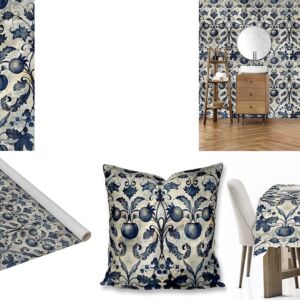 Art Nouveau Fabric, wallpaper, scatter cushions and tablecloths