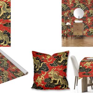 Custom Printed Asian Fabrics, Wallpapers, Tablecloths and scatter cushions
