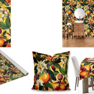 Custom Printed Botanical fabric, wallpaper, scatter cushions and tablecloths