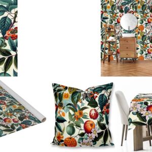 Custom Printed Botanical fabric, wallpaper, scatter cushions and tablecloths
