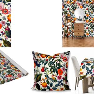 Custom Printed Botanical fabric, wallpaper, scatter cushions and tablecloths