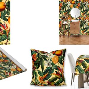 Custom Printed Botanical fabric, wallpaper, scatter cushions and tablecloths