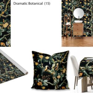Dramatic Botanical custom printed fabric, scatter cushions, tablecloths, wallpaper and decor