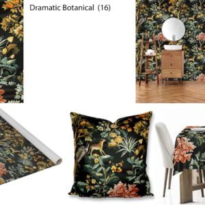 Dramatic Botanical custom printed fabric, scatter cushions, tablecloths, wallpaper and decor