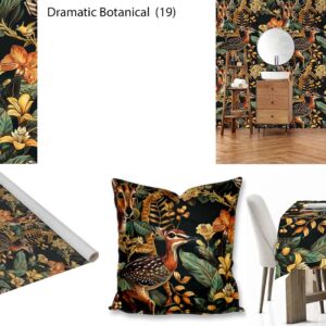 Dramatic Botanical custom printed fabric, scatter cushions, tablecloths, wallpaper and decor