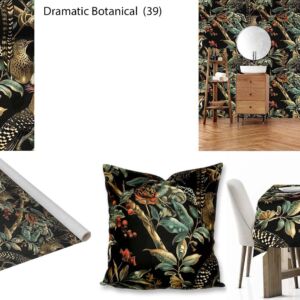 Dramatic Botanical custom printed fabric, scatter cushions, tablecloths, wallpaper and decor