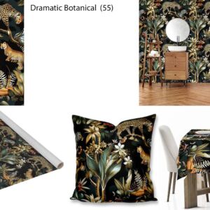 Dramatic Botanical custom printed fabric, scatter cushions, tablecloths, wallpaper and decor