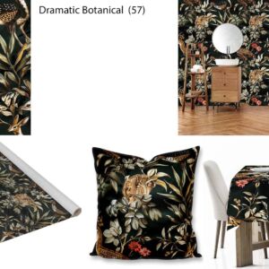 Dramatic Botanical custom printed fabric, scatter cushions, tablecloths, wallpaper and decor