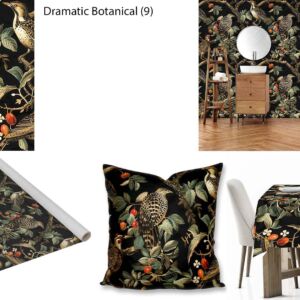 Dramatic Botanical custom printed fabric, scatter cushions, tablecloths, wallpaper and decor