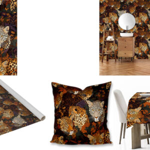 Custom felions cats printed fabric, scatter cushions, tablecloths and wallpaper